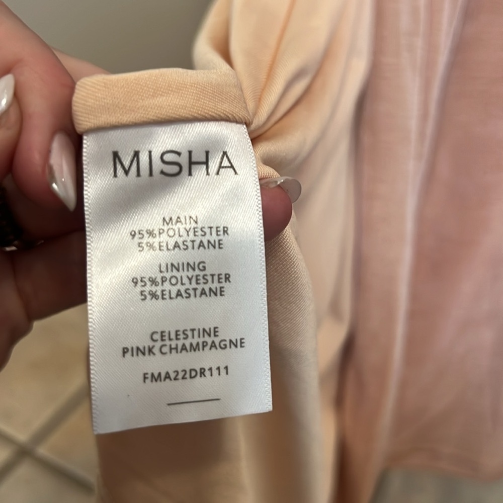 NWT Misha Celestine Gown Pink Champagne - Picture 10 of 13